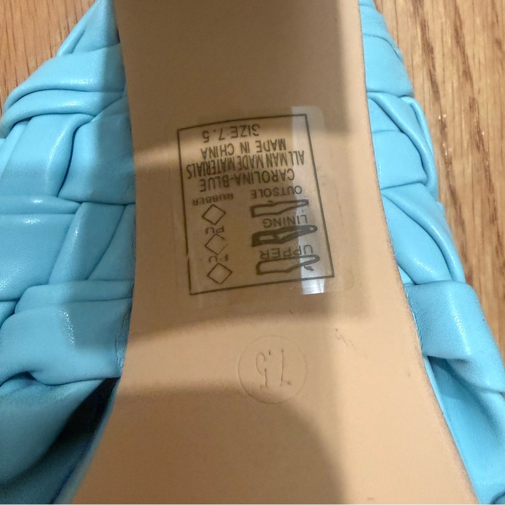 AKIRA Braided Square-Toe Mules in Light Blue (New) Never Worn - Picture 3 of 3